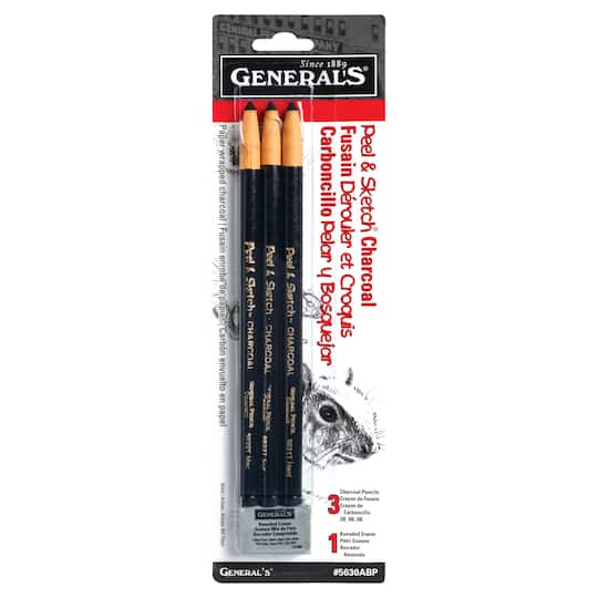 General&#x27;s&#xAE; Peel &#x26; Sketch Charcoal Pencil Set